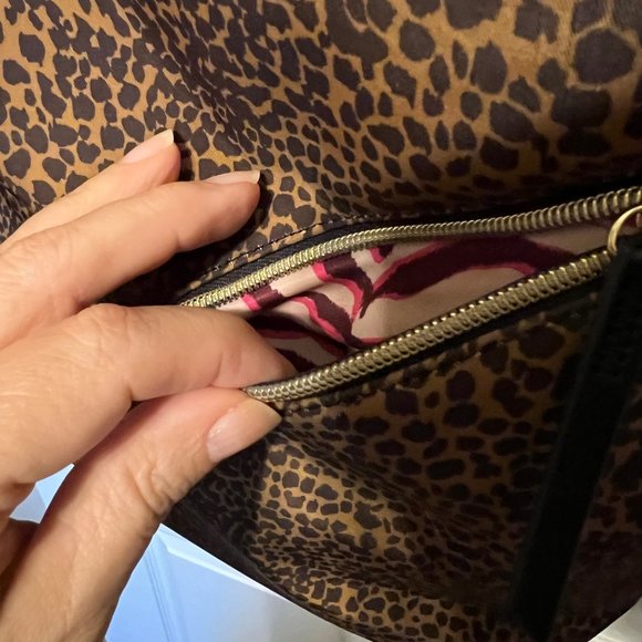 Stella & Dot You Do You- back pack, animal print, black & Tan, Pink  inside main image 7